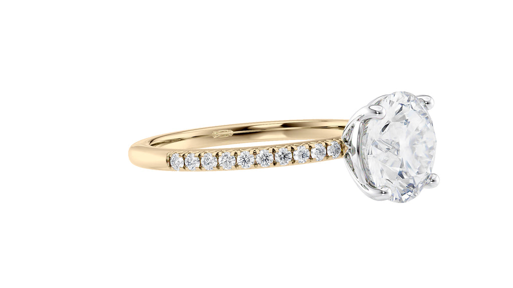 Round Solitaire Diamond Band Engagement Ring