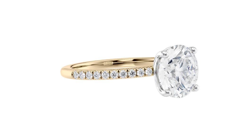 Round Solitaire Diamond Band Engagement Ring