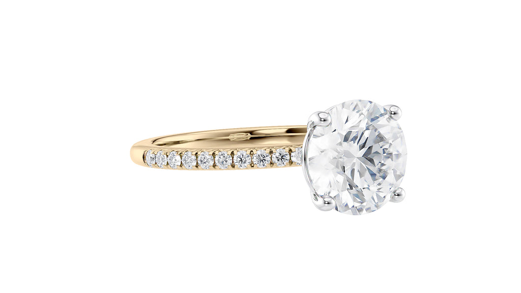 Round Solitaire Diamond Band Engagement Ring