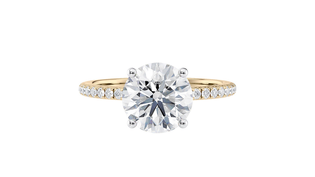 Round Solitaire Diamond Band Engagement Ring