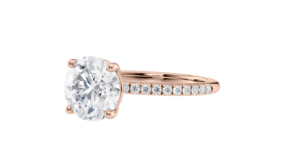Round Solitaire Diamond Band Engagement Ring