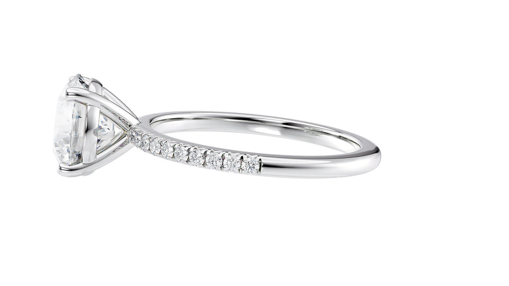 Round Solitaire Diamond Band Engagement Ring