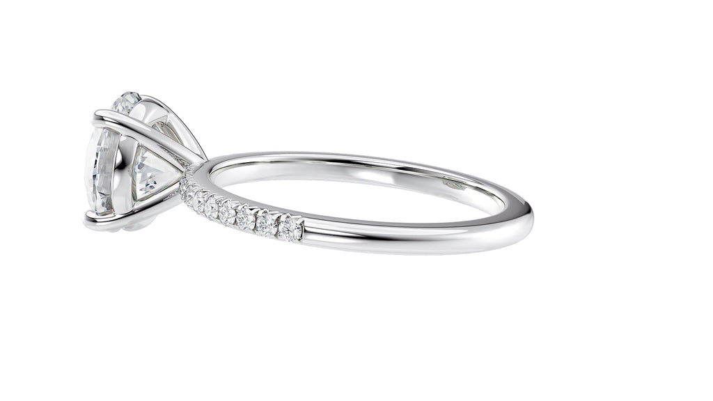 Round Solitaire Diamond Band Engagement Ring