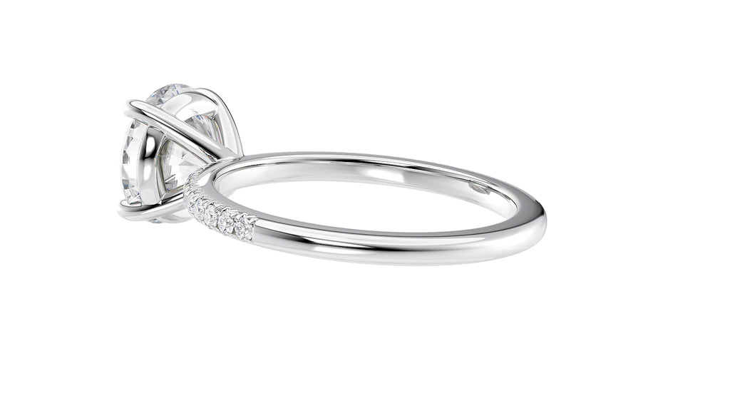 Round Solitaire Diamond Band Engagement Ring