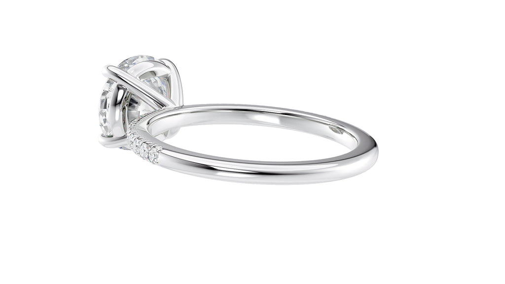 Round Solitaire Diamond Band Engagement Ring