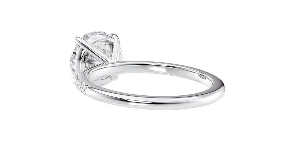 Round Solitaire Diamond Band Engagement Ring