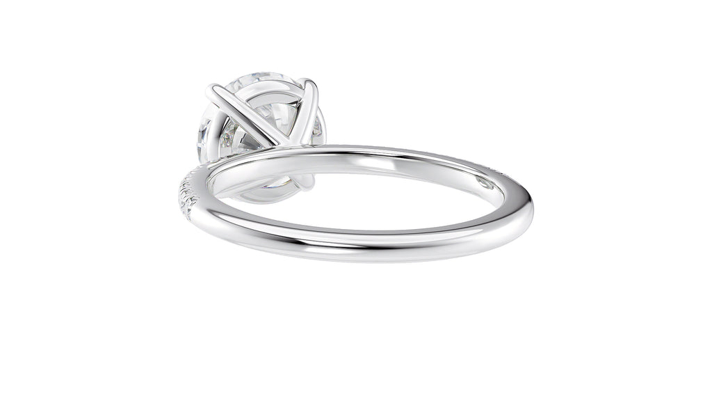 Round Solitaire Diamond Band Engagement Ring