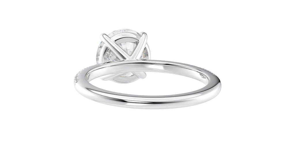 Round Solitaire Diamond Band Engagement Ring