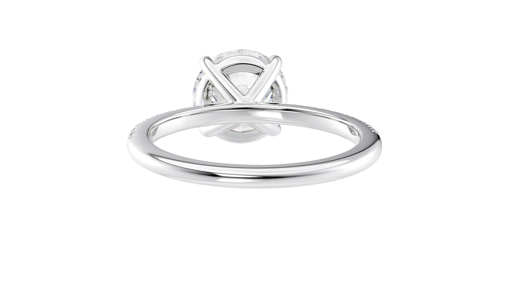 Round Solitaire Diamond Band Engagement Ring