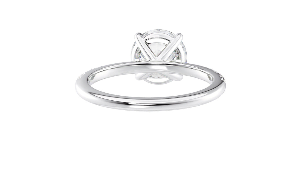 Round Solitaire Diamond Band Engagement Ring