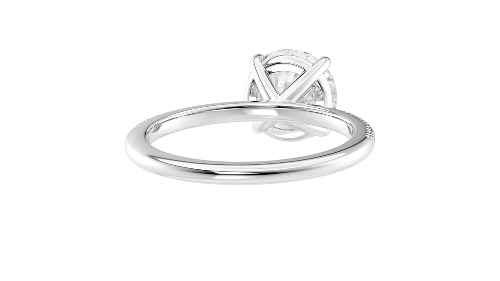 Round Solitaire Diamond Band Engagement Ring