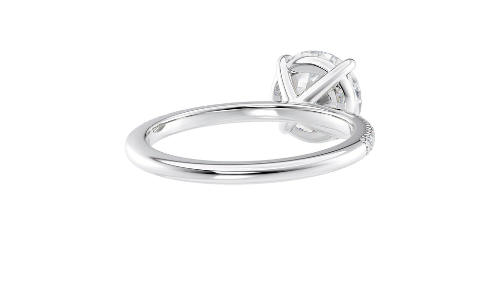 Round Solitaire Diamond Band Engagement Ring