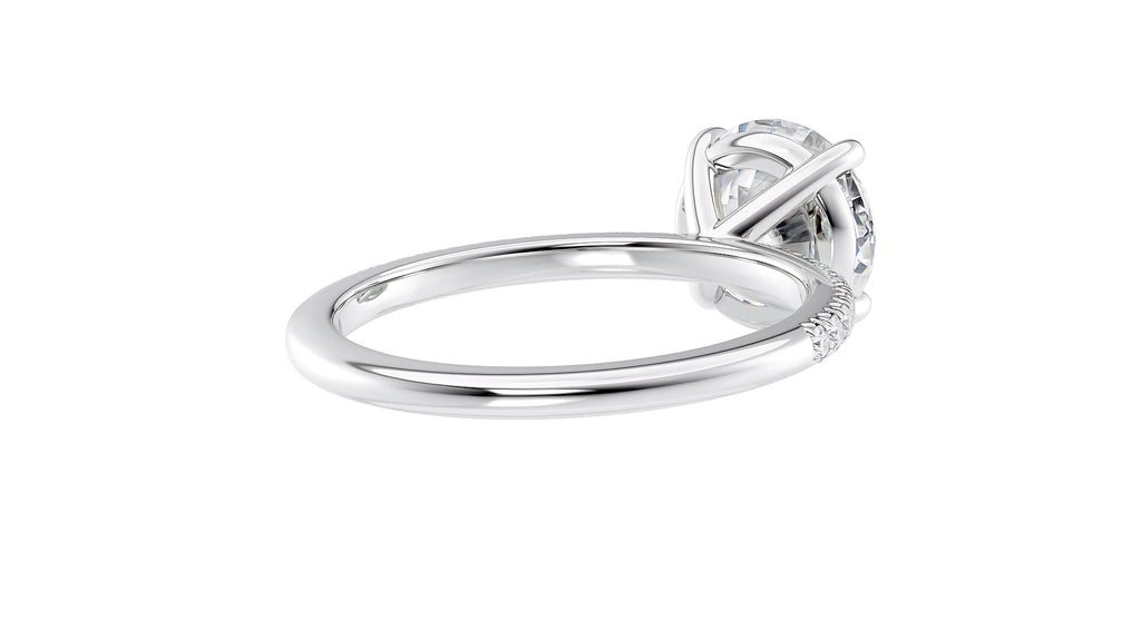 Round Solitaire Diamond Band Engagement Ring