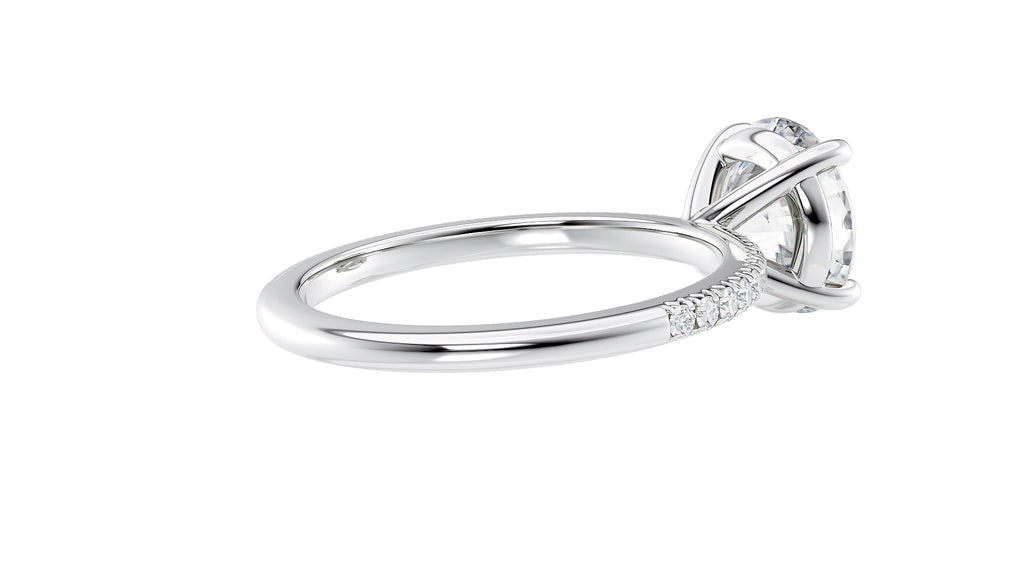 Round Solitaire Diamond Band Engagement Ring