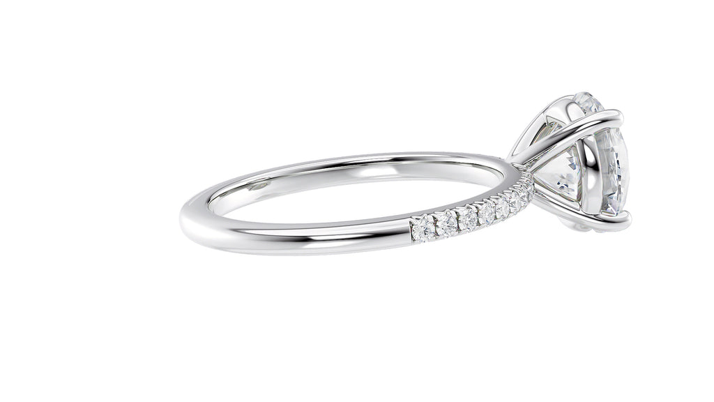 Round Solitaire Diamond Band Engagement Ring