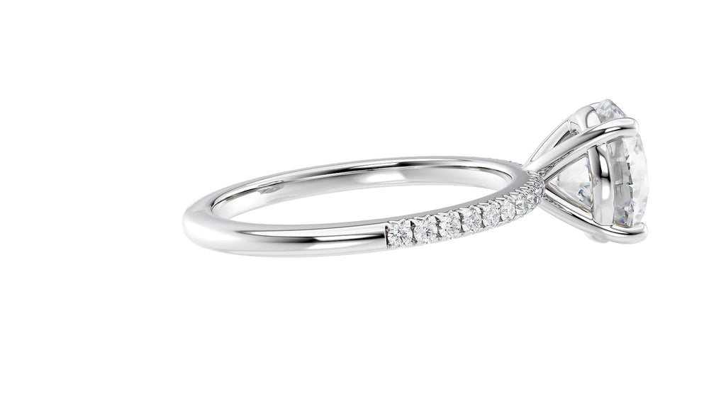 Round Solitaire Diamond Band Engagement Ring