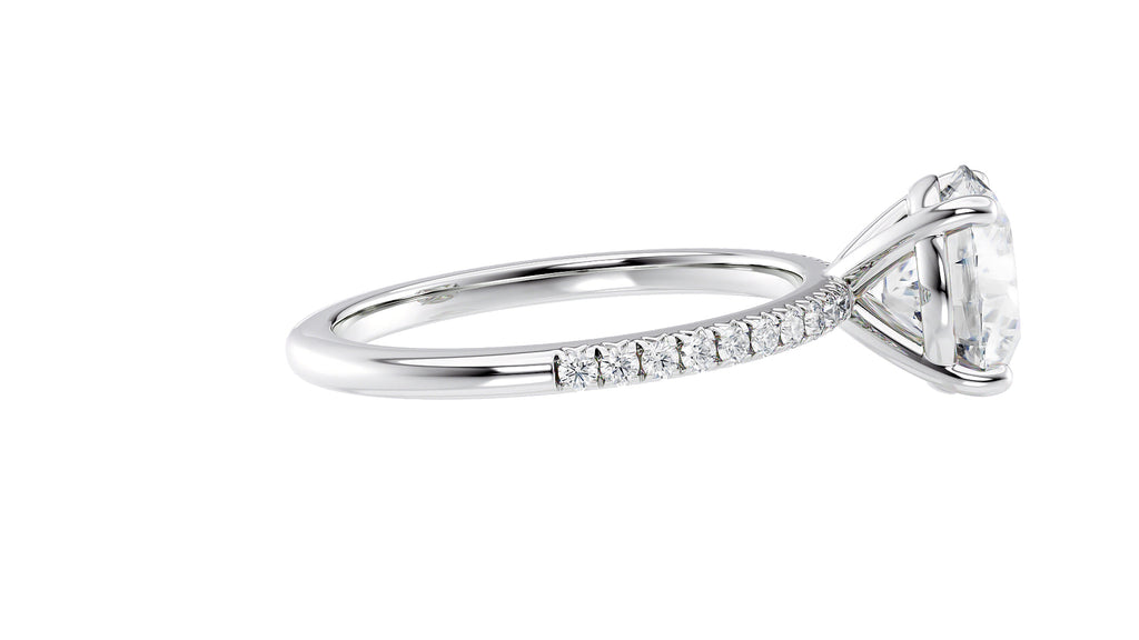 Round Solitaire Diamond Band Engagement Ring