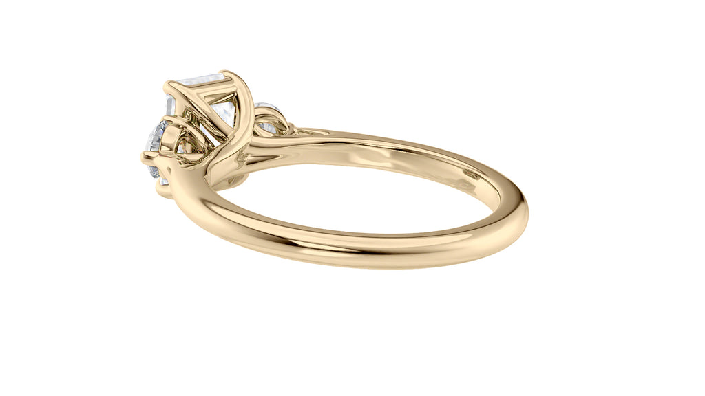 Emerald Cut Classic 3 Stone Diamond Engagement Ring