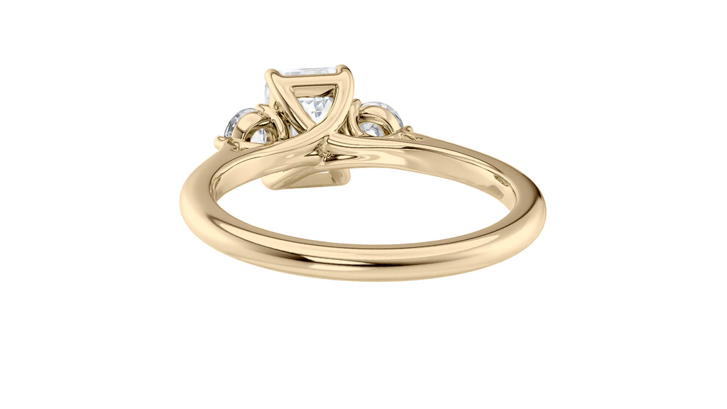 Emerald Cut Classic 3 Stone Diamond Engagement Ring