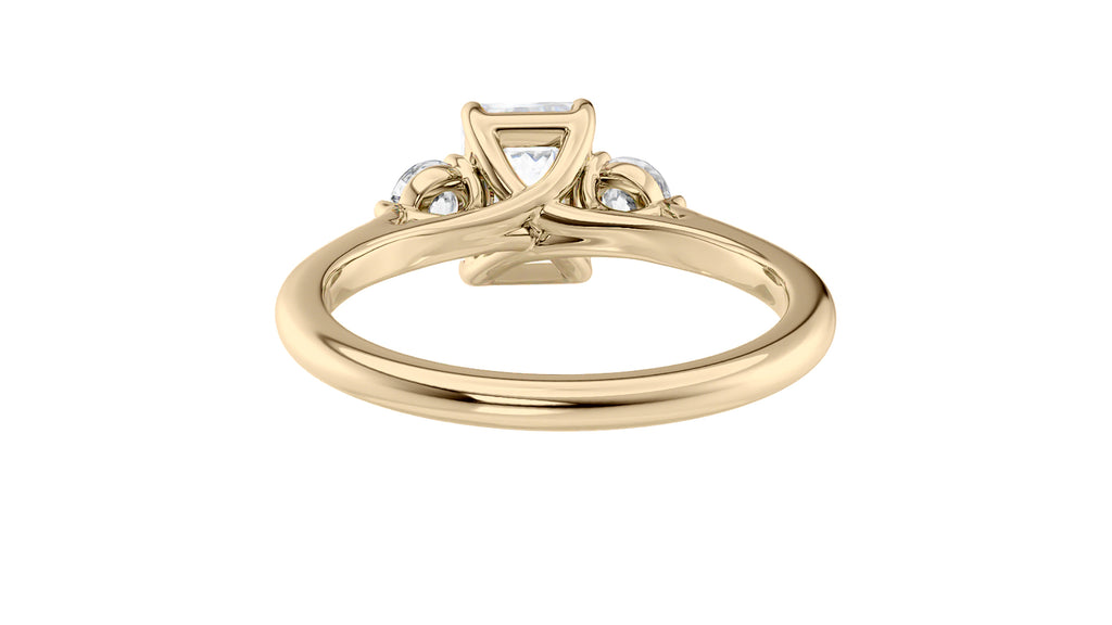 Emerald Cut Classic 3 Stone Diamond Engagement Ring