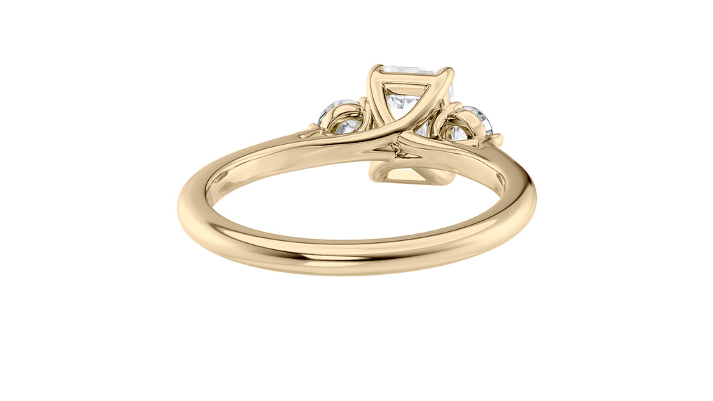Emerald Cut Classic 3 Stone Diamond Engagement Ring
