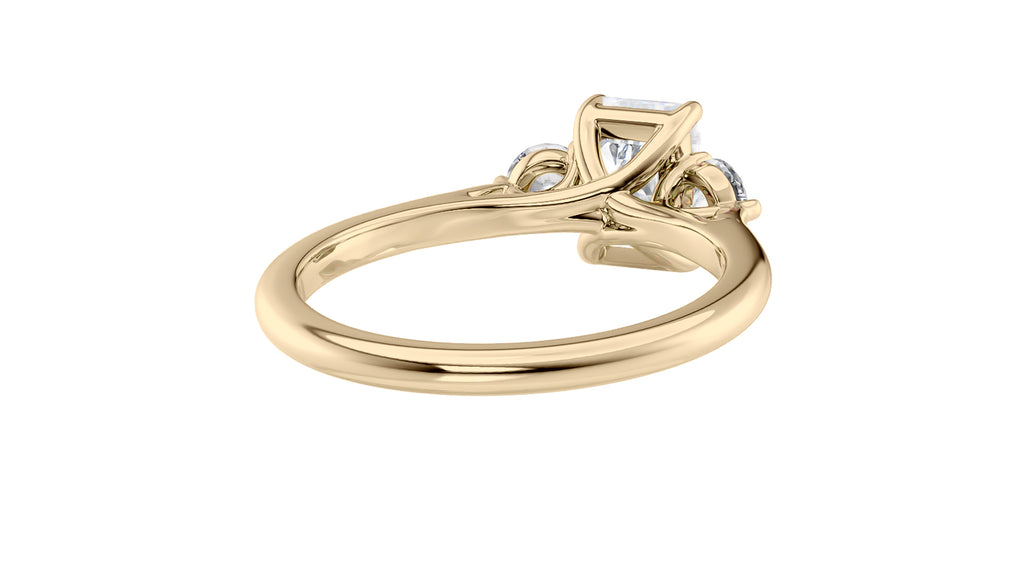 Emerald Cut Classic 3 Stone Diamond Engagement Ring