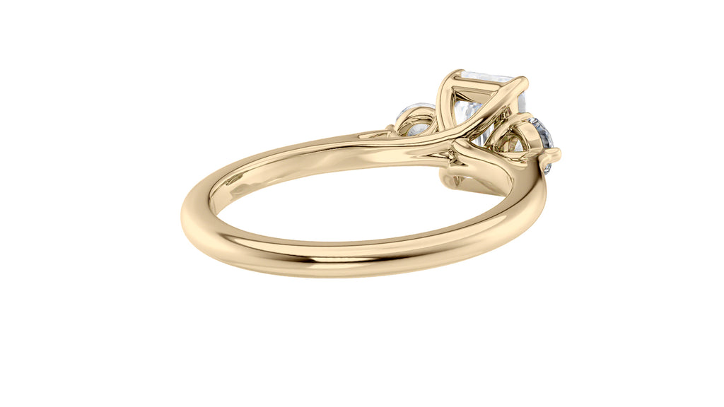 Emerald Cut Classic 3 Stone Diamond Engagement Ring