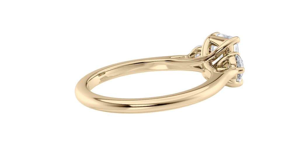 Emerald Cut Classic 3 Stone Diamond Engagement Ring
