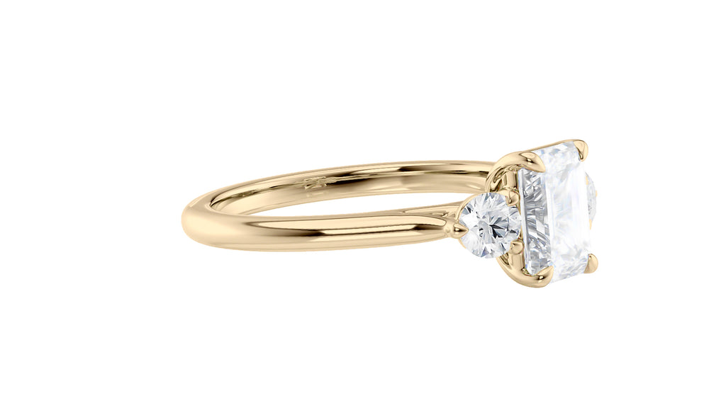 Emerald Cut Classic 3 Stone Diamond Engagement Ring