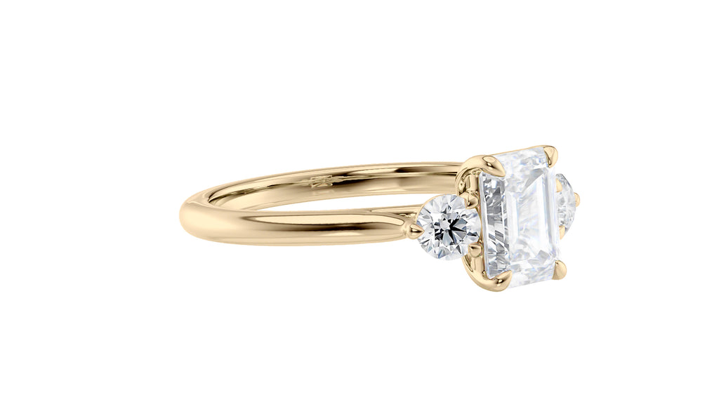 Emerald Cut Classic 3 Stone Diamond Engagement Ring