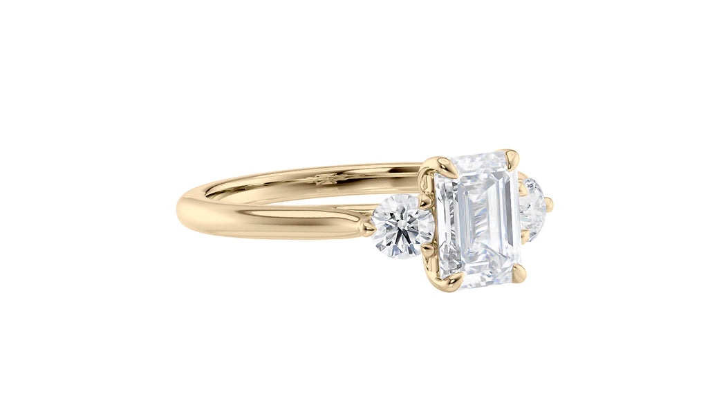 Emerald Cut Classic 3 Stone Diamond Engagement Ring