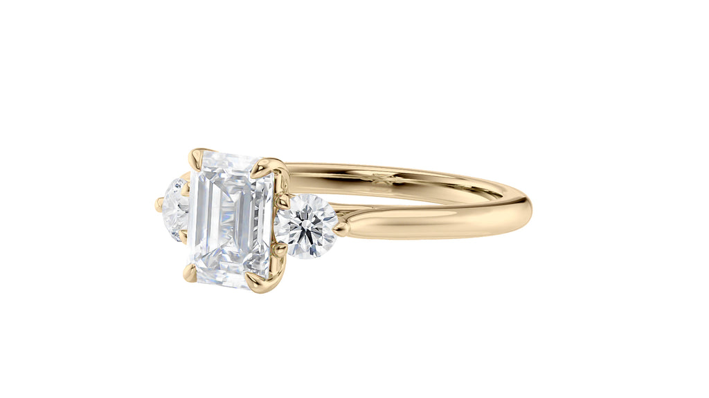 Emerald Cut Classic 3 Stone Diamond Engagement Ring