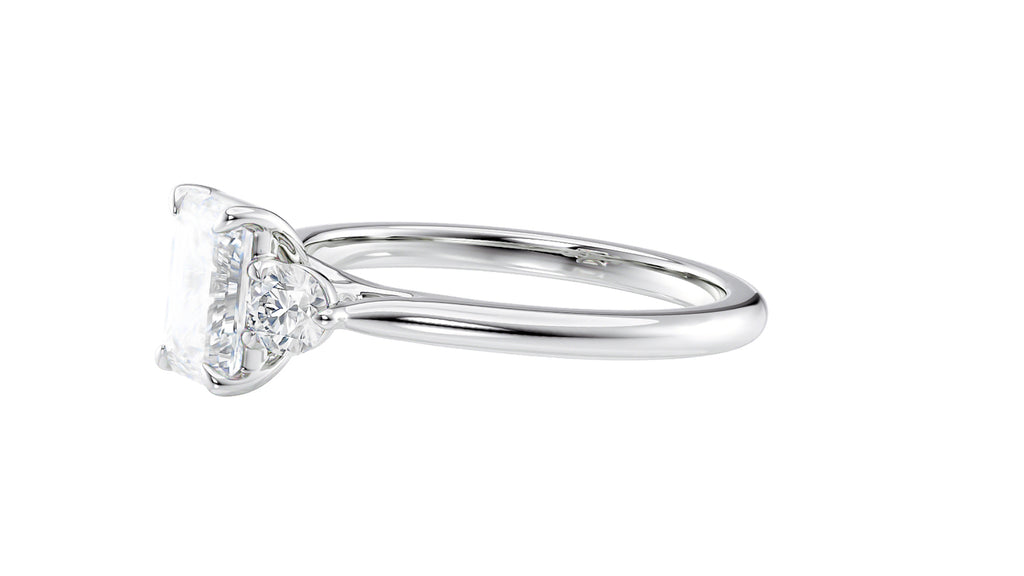 Emerald Cut Classic 3 Stone Diamond Engagement Ring