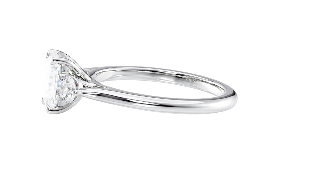 Emerald Cut Classic 3 Stone Diamond Engagement Ring