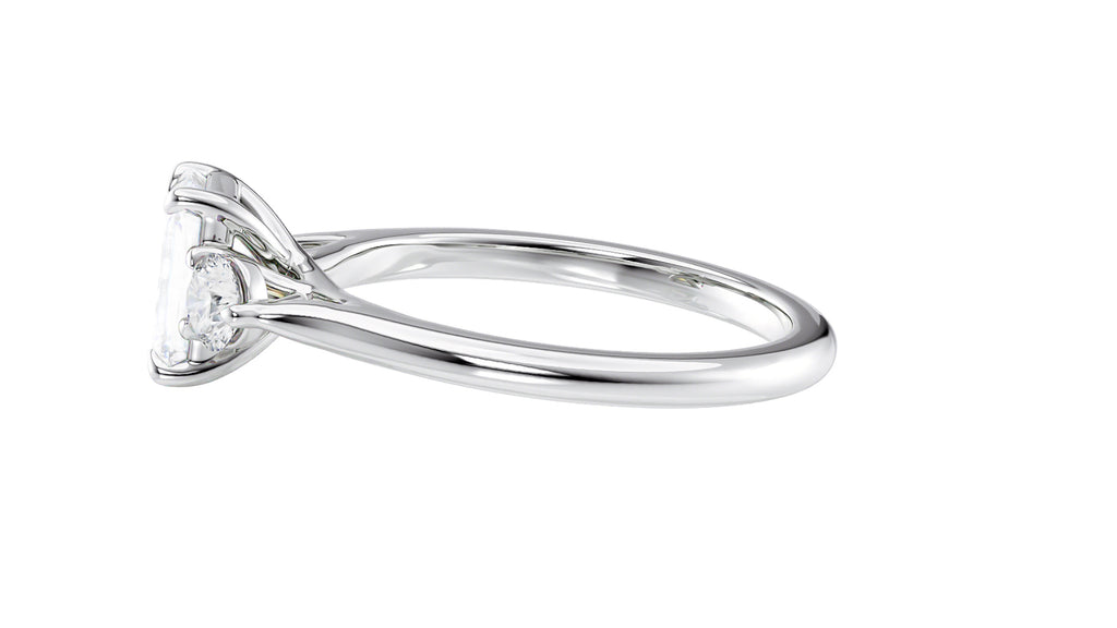 Emerald Cut Classic 3 Stone Diamond Engagement Ring