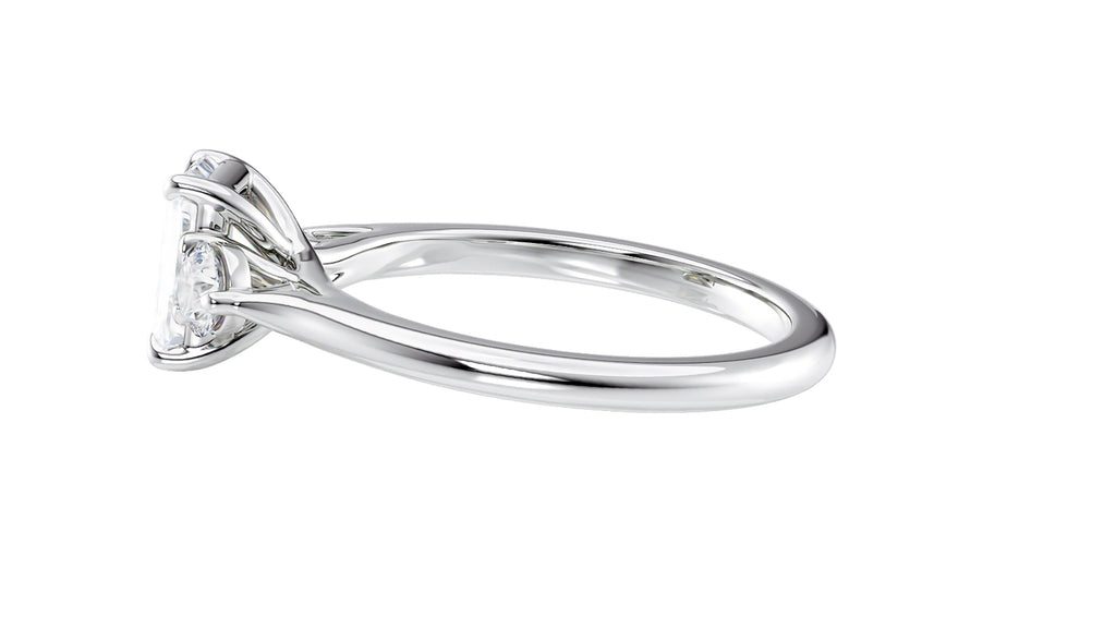 Emerald Cut Classic 3 Stone Diamond Engagement Ring