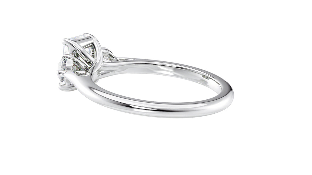 Emerald Cut Classic 3 Stone Diamond Engagement Ring