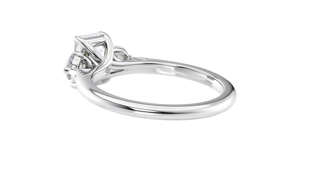 Emerald Cut Classic 3 Stone Diamond Engagement Ring