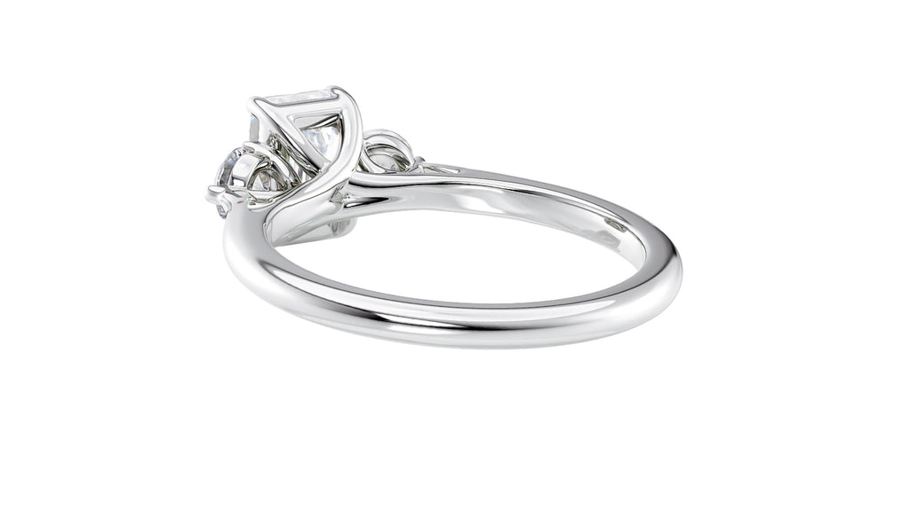 Emerald Cut Classic 3 Stone Diamond Engagement Ring