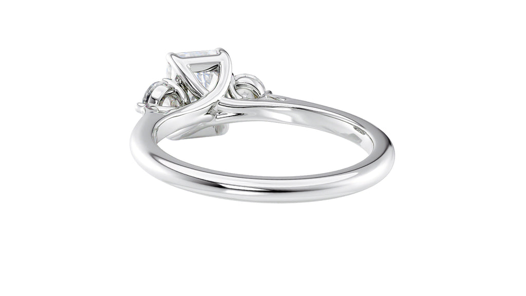 Emerald Cut Classic 3 Stone Diamond Engagement Ring