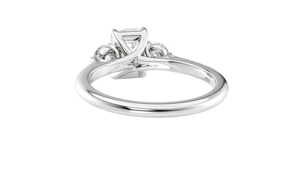 Emerald Cut Classic 3 Stone Diamond Engagement Ring