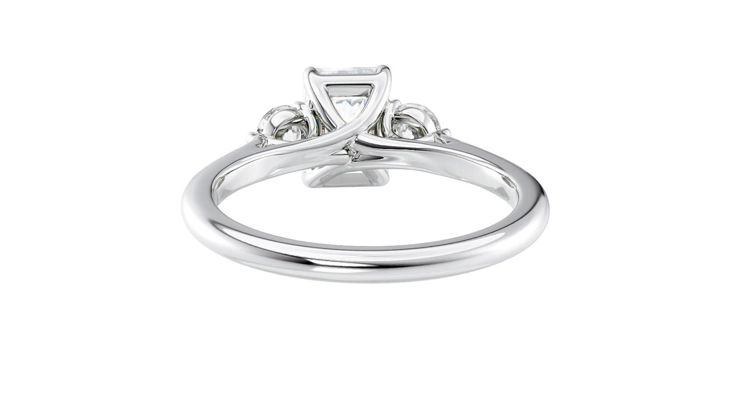 Emerald Cut Classic 3 Stone Diamond Engagement Ring