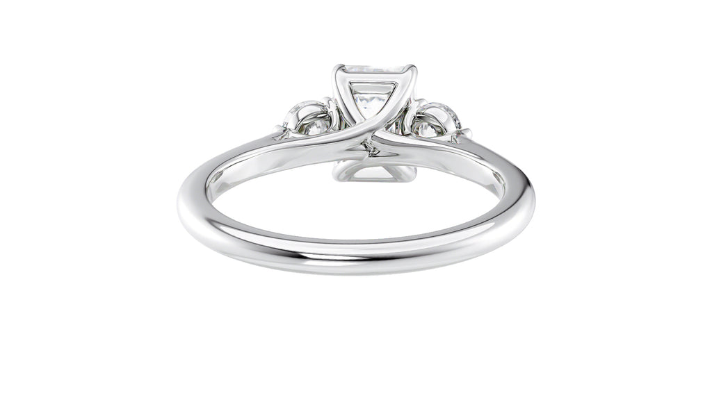 Emerald Cut Classic 3 Stone Diamond Engagement Ring