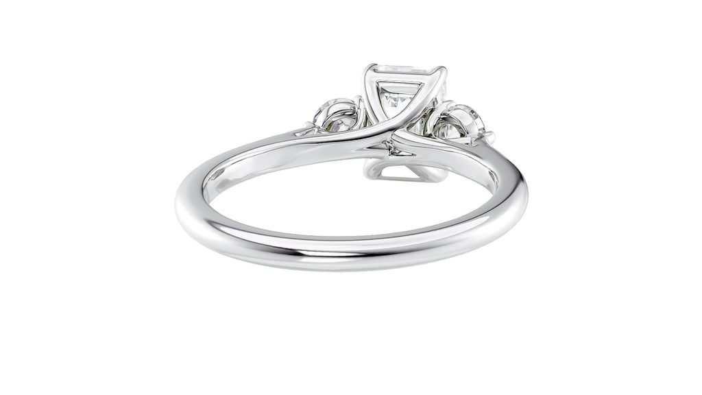 Emerald Cut Classic 3 Stone Diamond Engagement Ring