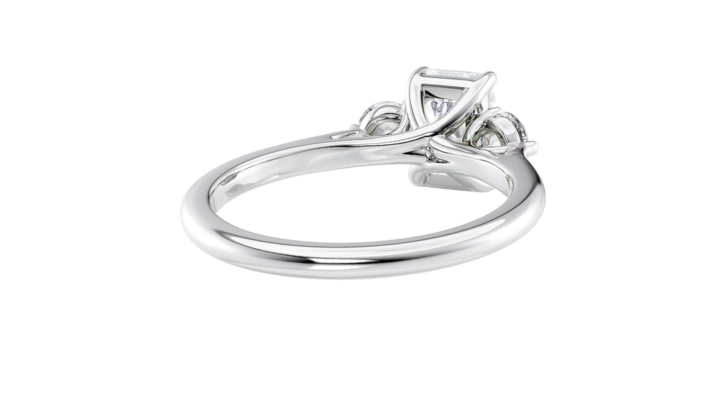 Emerald Cut Classic 3 Stone Diamond Engagement Ring