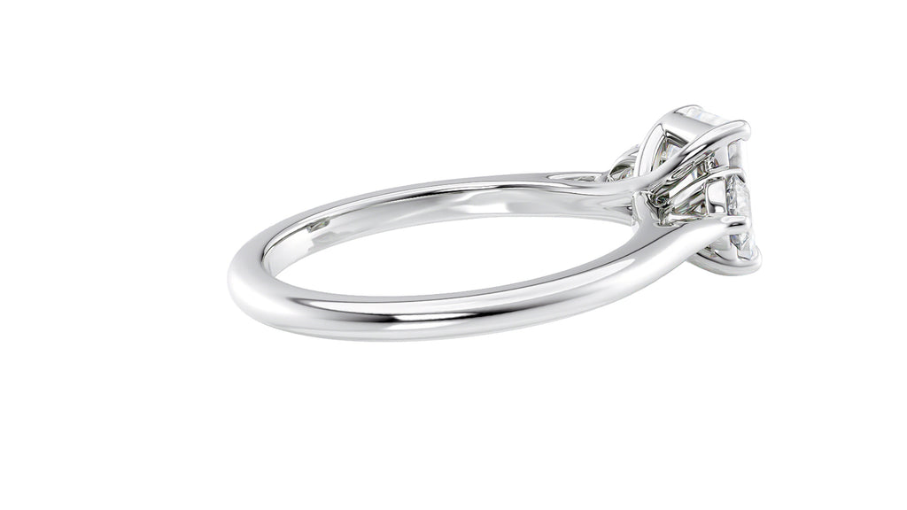 Emerald Cut Classic 3 Stone Diamond Engagement Ring
