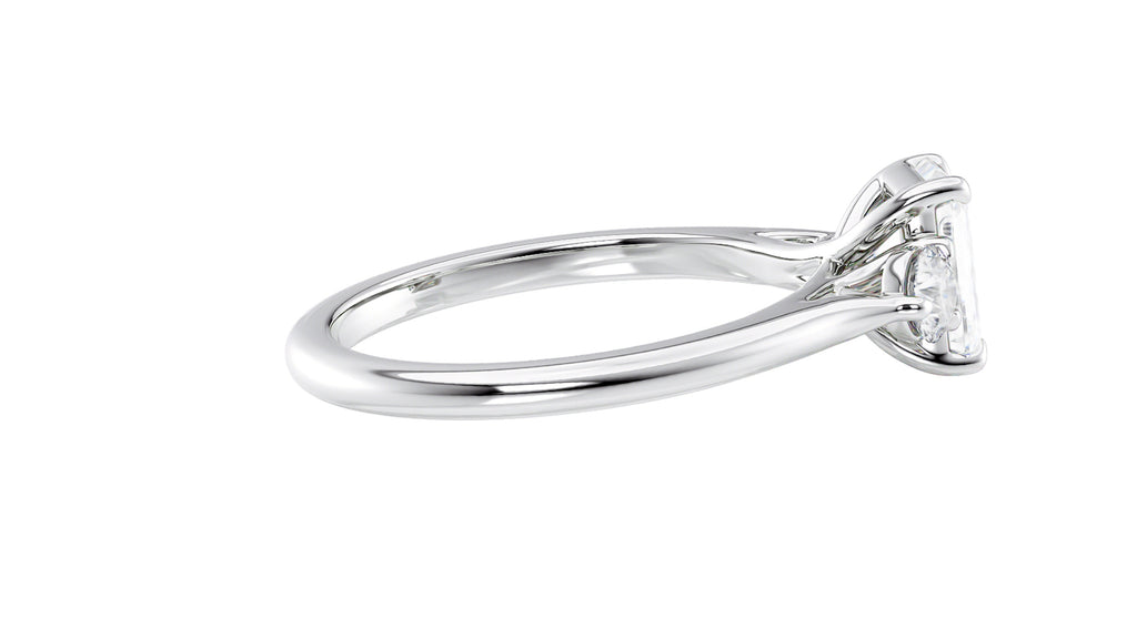 Emerald Cut Classic 3 Stone Diamond Engagement Ring