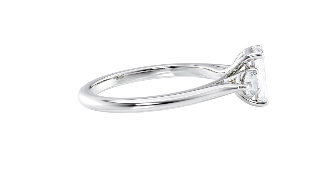 Emerald Cut Classic 3 Stone Diamond Engagement Ring