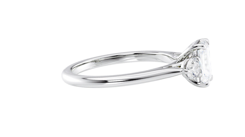 Emerald Cut Classic 3 Stone Diamond Engagement Ring