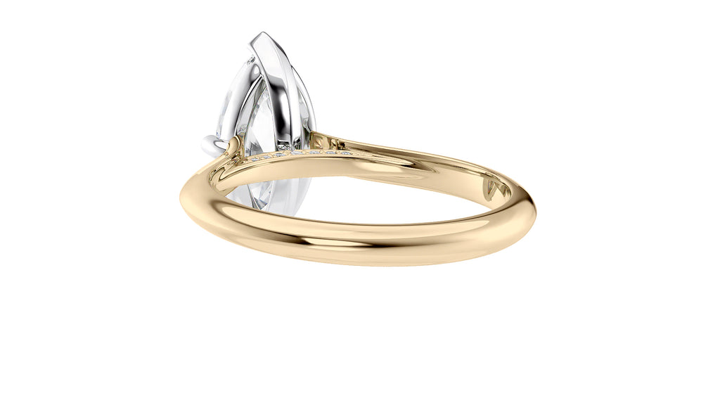 Marquise Cut Solitaire With Diamond Bridge Engagement Ring